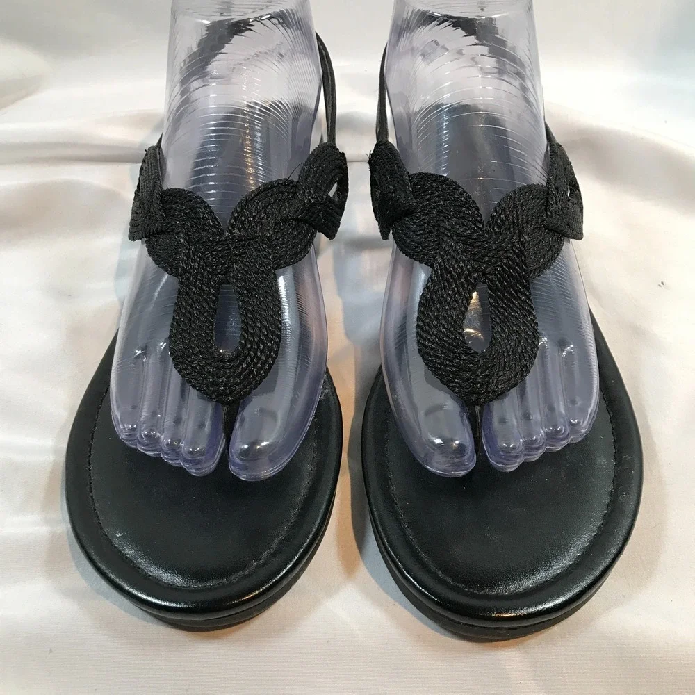 Lascana Braided T Strap Adjustable Buckle Closure Sandals‎ Womens US 8 EU 39.5